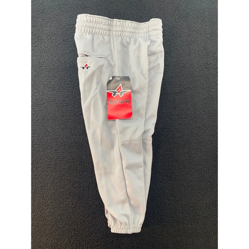 Alleson Athletic Youth Baseball Softball Pants Grey Elastic‎ Waist  Size XS